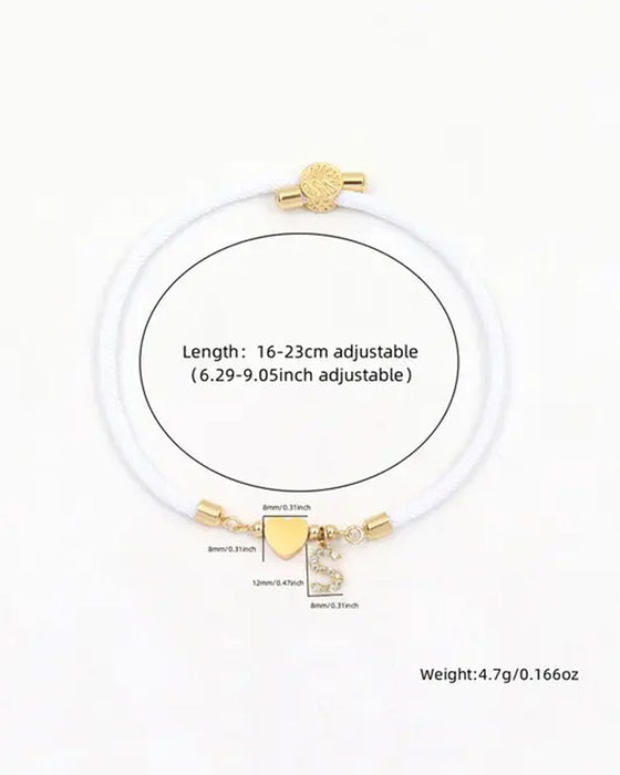 Initieel Hart Charm Link Modieus Armband