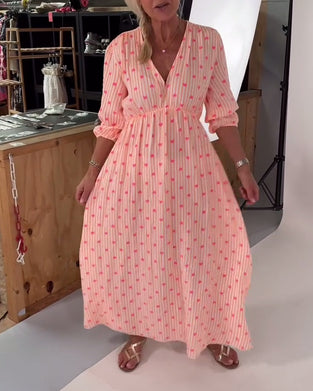 Jurk Elegant V-Hals Hartprint