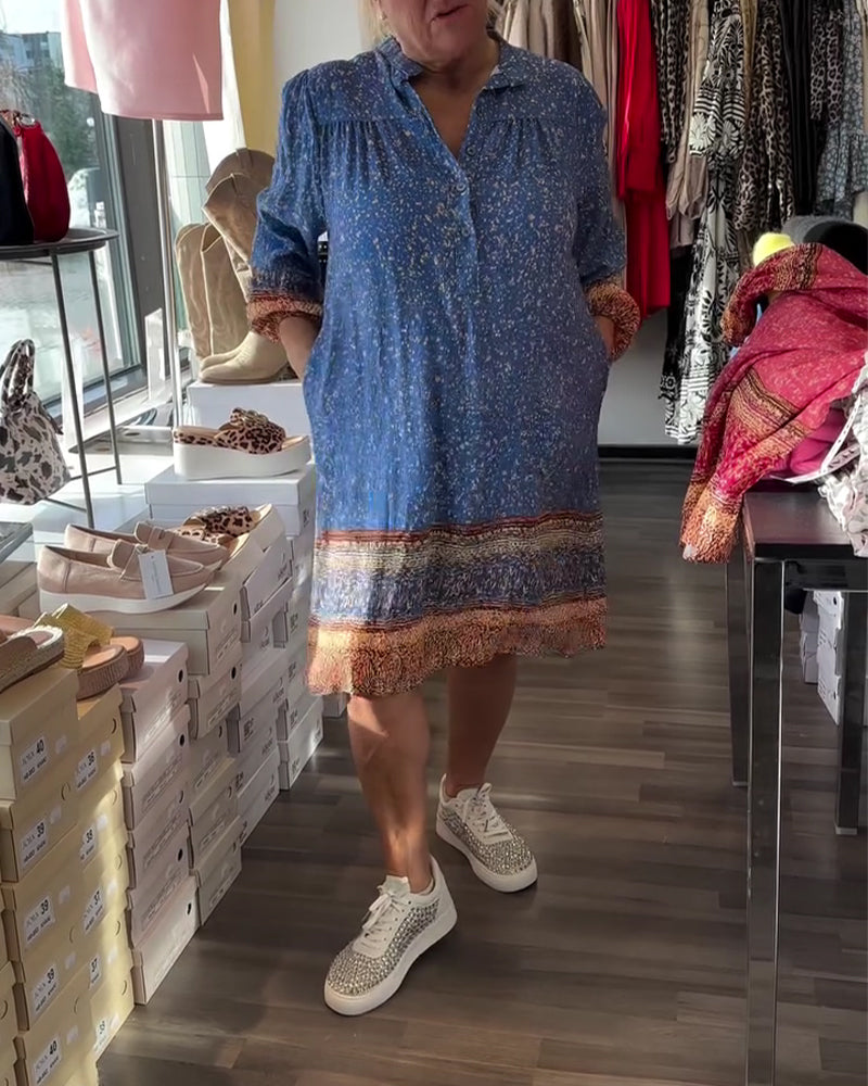 Jurk Bloemenprint Etnische Stijl