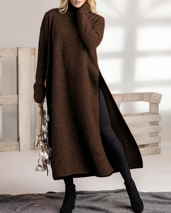 Jurk Casual Warm Zijsplit Lang