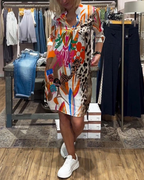 Dagelijkse casual kleurenjurk voor dames