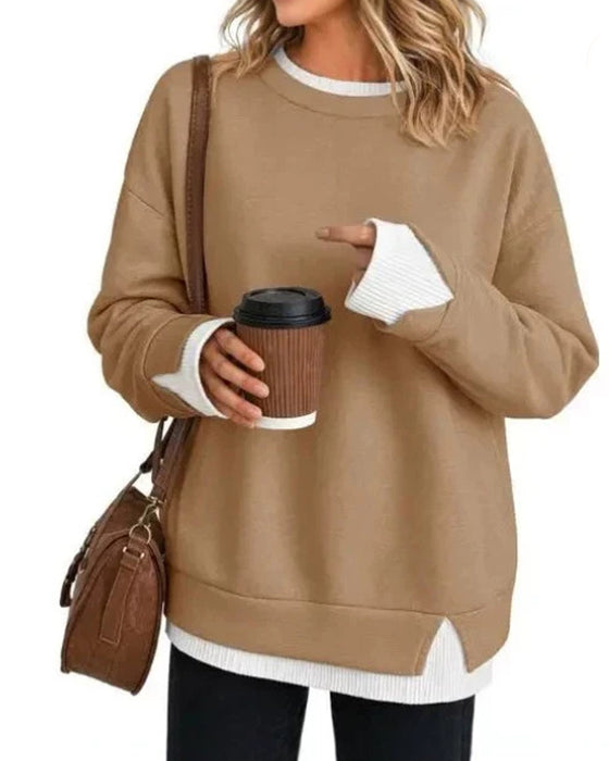 Sweatshirt Nep Gelaagd Los Lange Mouw