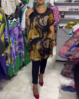 Top Ronde Hals Losjes Casual Bedrukt