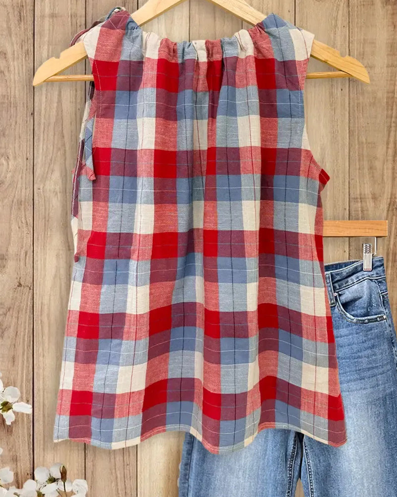 Tanktop Ruit Mouwloos