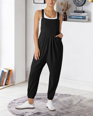 Jumpsuit Effen Kleur Geplooid