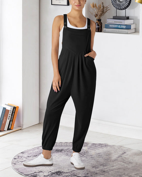 Jumpsuit Effen Kleur Geplooid