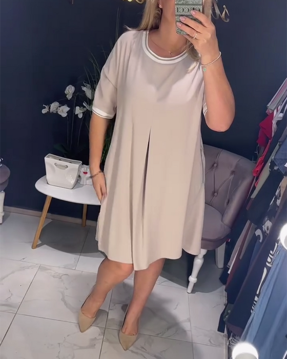 Jurk casual elegant ronde hals zak