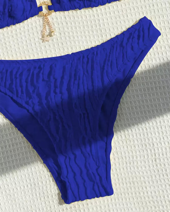Bikini Sexy Effen Kleur Tweedelig Driehoek