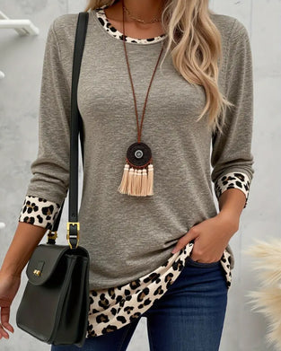 Top Met Ronde Hals En Leopardprint