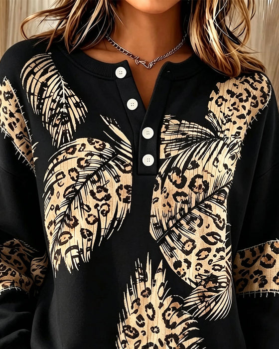 Sweatshirt Luipaard Veer Print