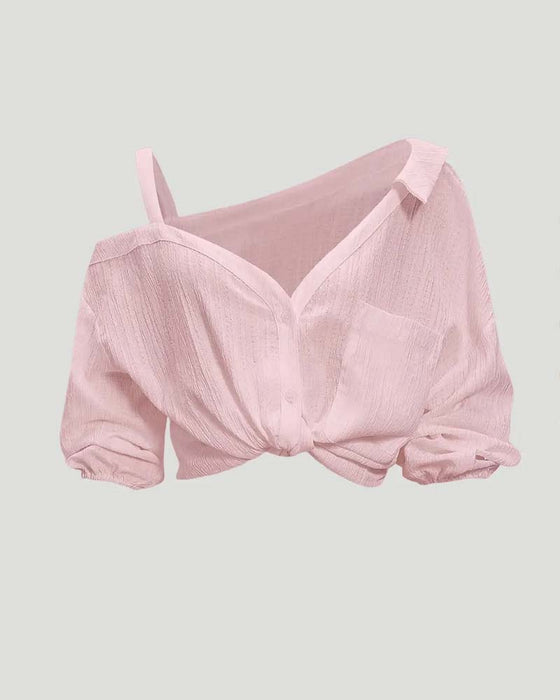 Blouse Enkel Schouderband Draai