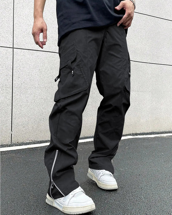 Broek Effen Kleur Rits Zak Casual Heren