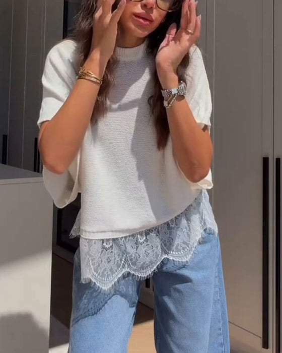 Pullover Rondhals Casual Effen