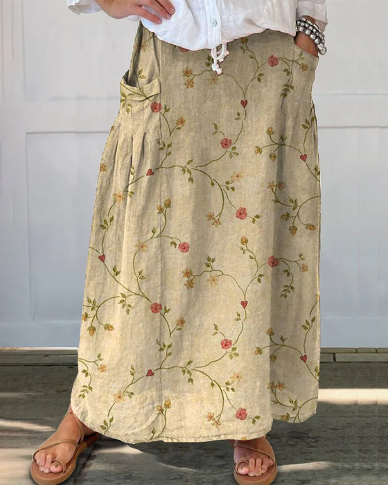 Casual rok met bloemenprint en zak