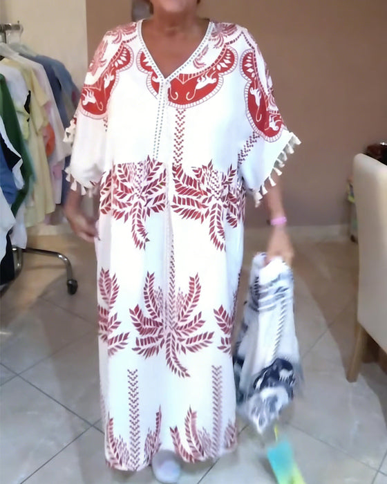 Jurk V-Hals Los Plus Maat