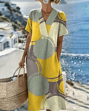 Jurk Color-Block Geometrische Print