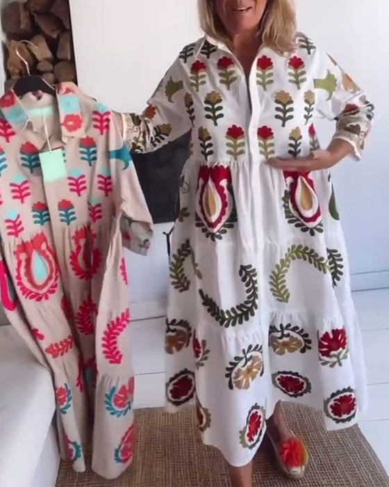 Jurk Bloemen Grafische Print