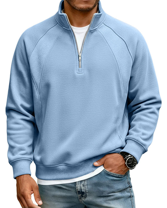 Sweatshirt Half Zip Staande Kraag