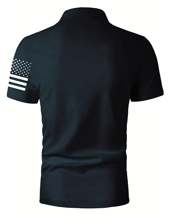 T-Shirt Kraag Sterren En Strepen Korte Mouw