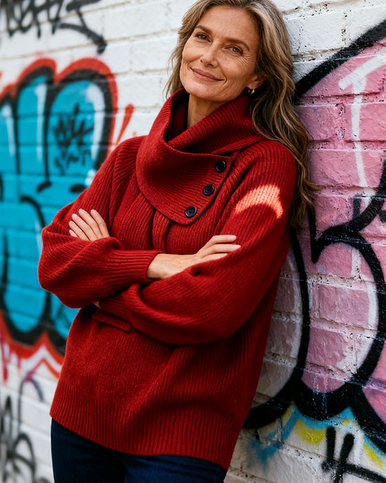 Trui Sjaalkraag Mode Effen Kleur