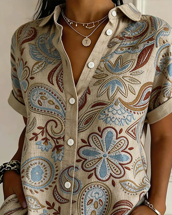 Overhemd Paisley Patroon Revers