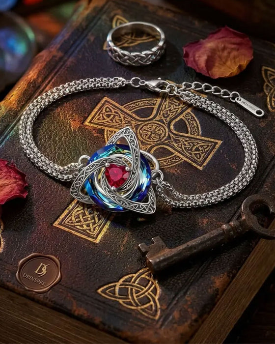 Armband Geboortesteen Keltische Drievoudige Knoop