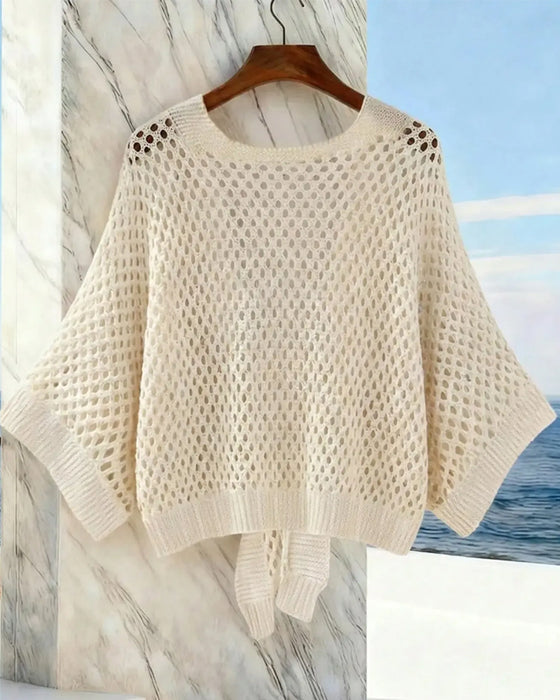 Cardigan Met Strikband Zoom Gaatjespatroon