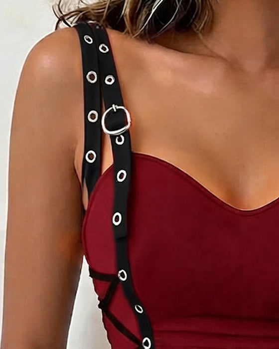 Tanktop Effen Mouwloos