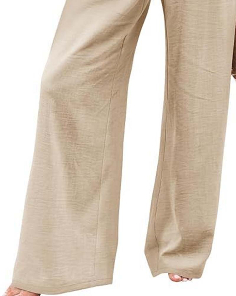 Broek Knoop Elastische Taille Wijd