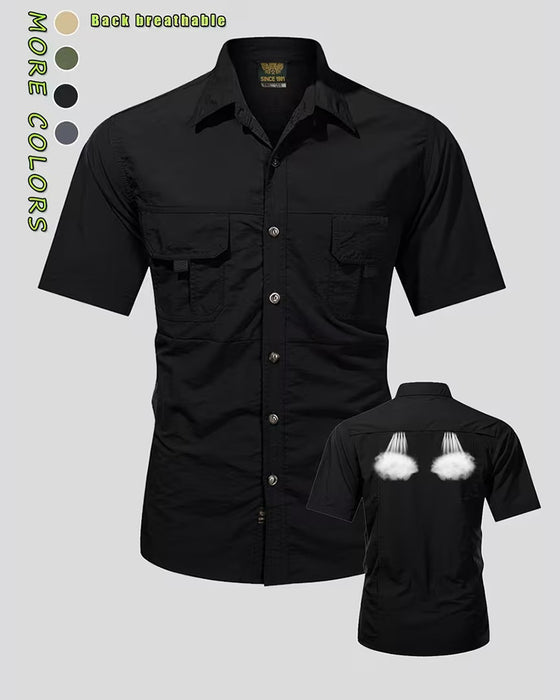 Overhemd Van Ademend Materiaal Korte Mouw Casual Look