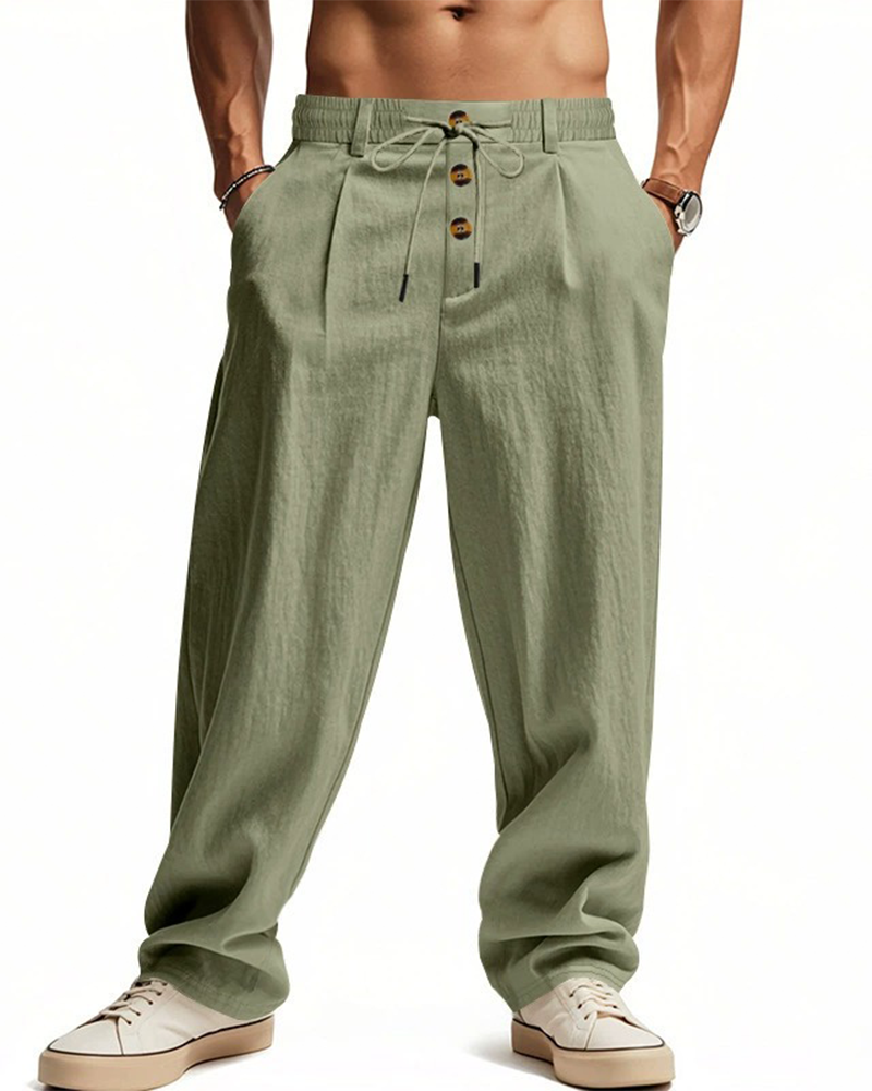 Broek Casual Effen Straight-Leg