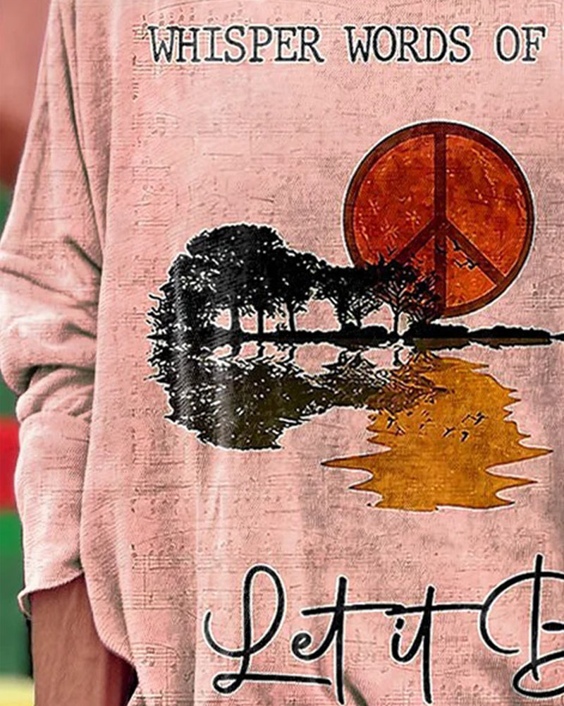 Top Met Distressed Gitaarprint Met Lange Mouwen