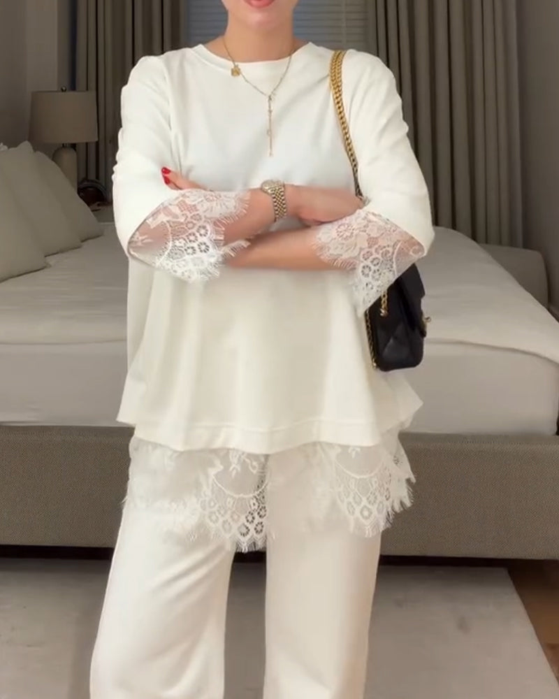 T-Shirt Kant Samenvoeging Twee-In-Eén