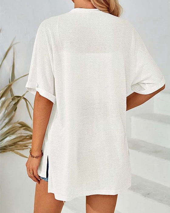 Jas Korte Mouw Casual Effen