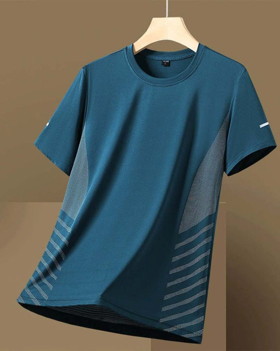 T-Shirt Zijstreep Heren Ijs Zijde