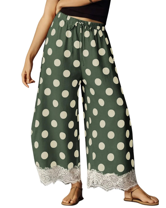 Broek Grote Stip Kant Capri