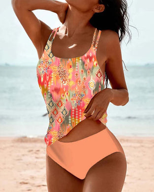Tankini-badpak met print