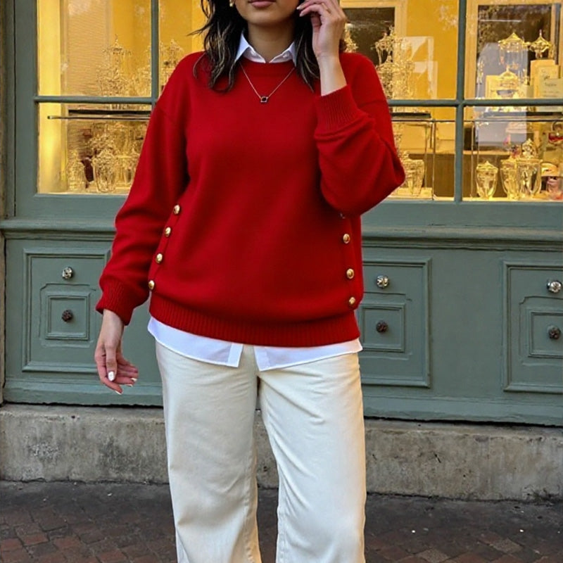 Trui Metalen Gesp Design Stijlvol