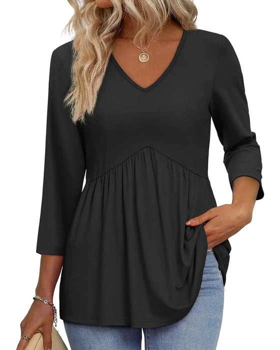 Blouse Los Driekwart Mouw Casual