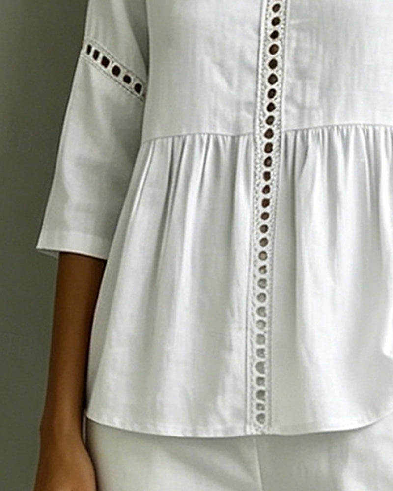 Blouse Peter Pan Kraag Uitsnijding