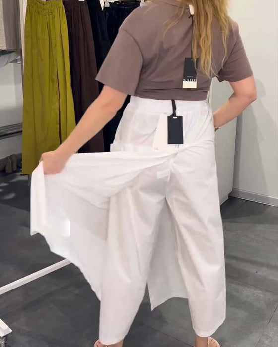 Broek Casual Schort Stijl Enkellang