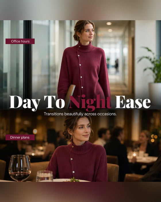 Cardigan Turtleneck Enkel Knoopsluiting