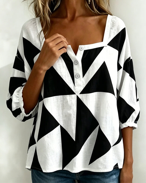 Blouse Casual Geometrische Print