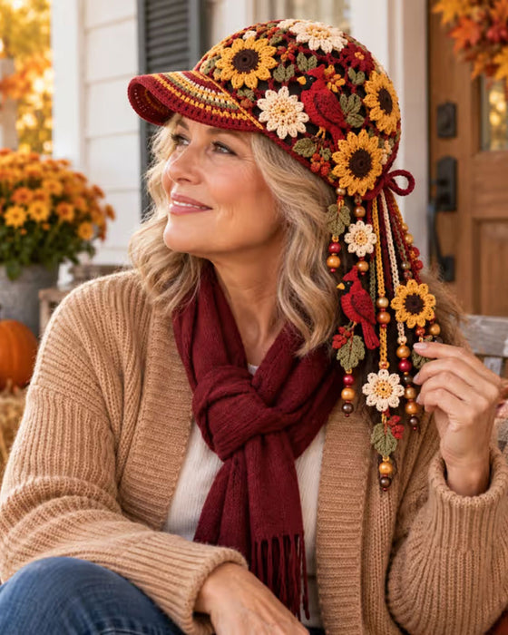🍂 Dames Handgemaakte Gehaakte Herfst Baseballpet