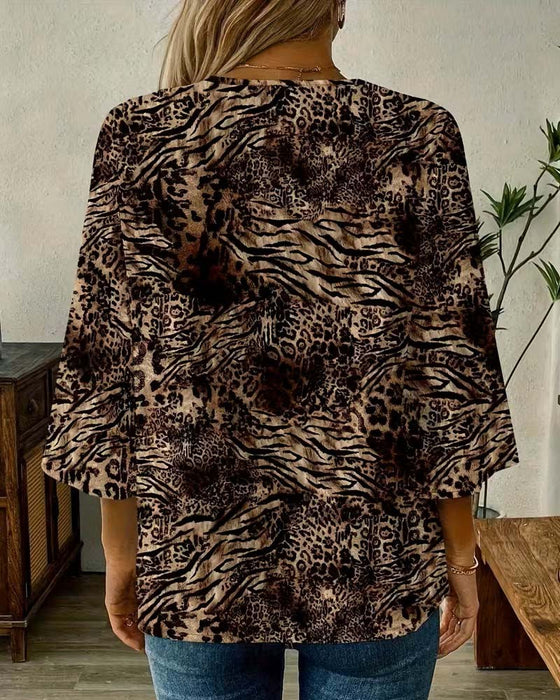 Blouse Luipaard V‑Hals