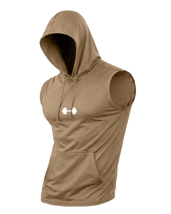 Tank Top Hoodie Sweatshirt Mouwloos Trekkoord
