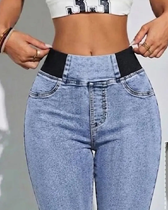 Jeans Elastische Taille Cropped