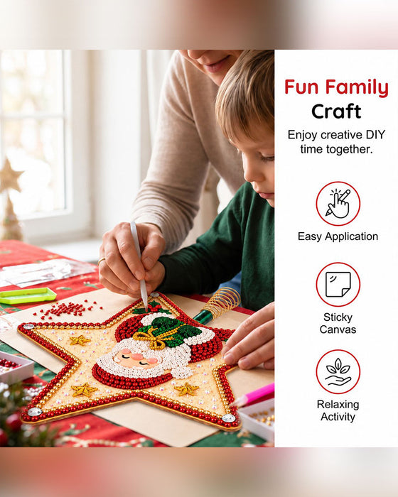 DIY Vijfpuntige Ster Diamant Schilderij Kerstboom Topper