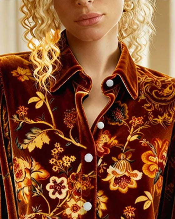 Geprinte Blouse Met Lantaarnmouwen