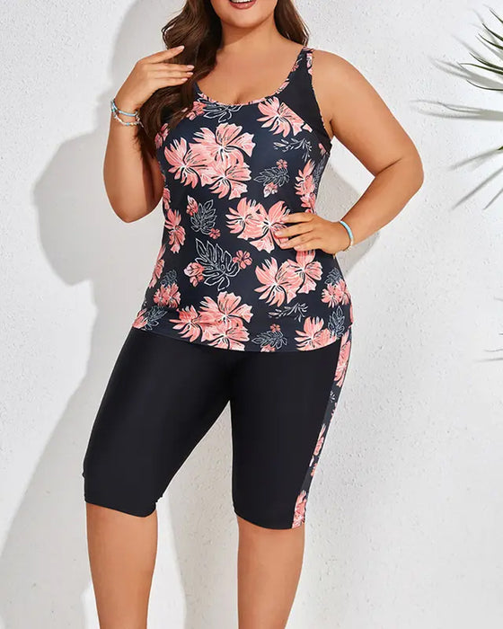 Vakantie Bedrukte Mouwloze Tankini